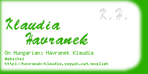 klaudia havranek business card